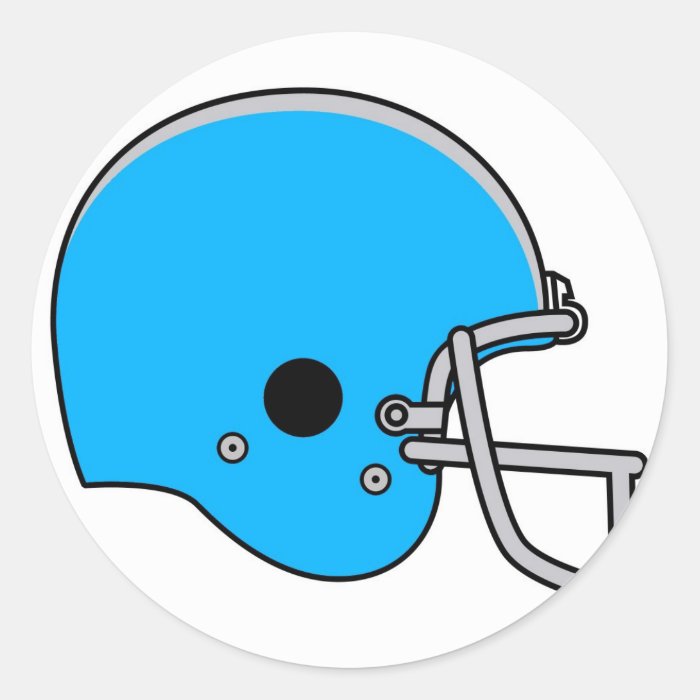blue football helmet round sticker