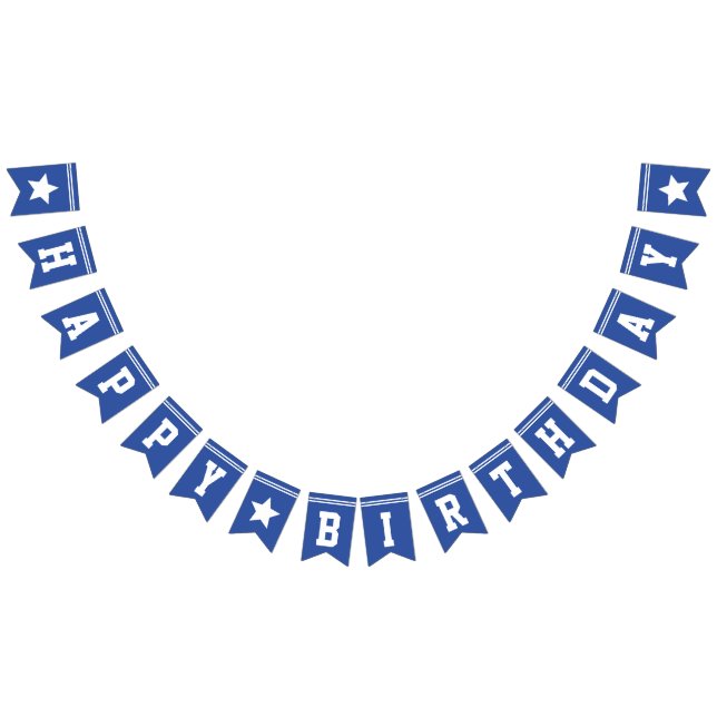 Blue Football Jersey - Sports Theme Birthday Party Bunting Flags (All)