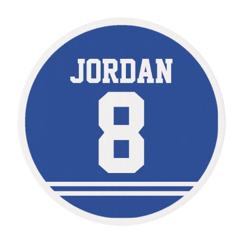 Blue Football Jersey _ Sports Theme Birthday Party Edible Frosting Rounds