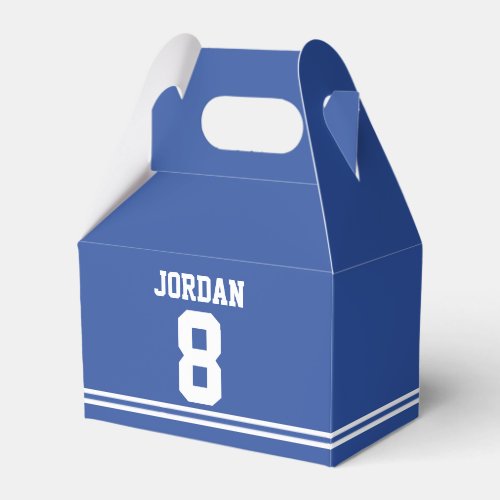 Blue Football Jersey _ Sports Theme Birthday Party Favor Boxes
