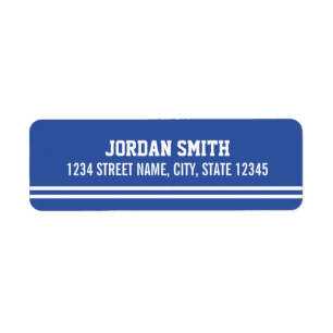 Blue Football Jersey - Sports Theme Birthday Party Label