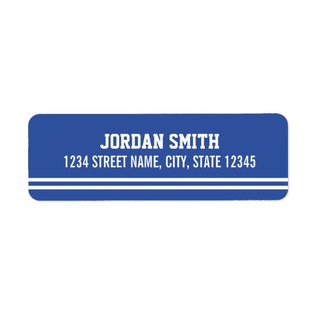 Blue Football Jersey - Sports Theme Birthday Party Label (Front)
