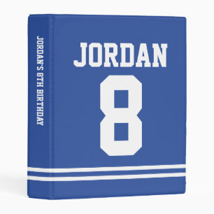 Blue Football Jersey - Sports Theme Birthday Party Mini Binder