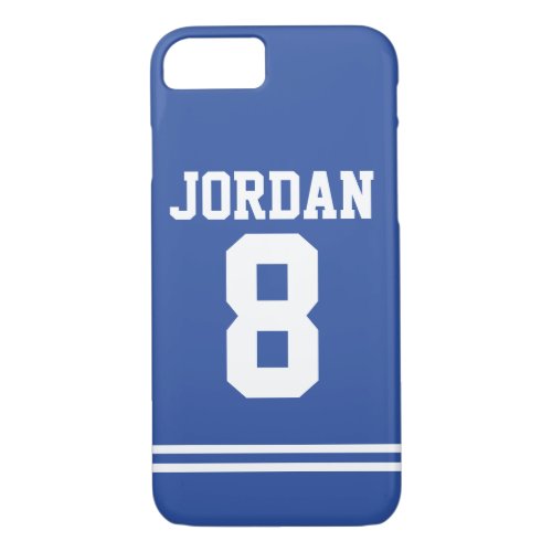 Blue Football Jersey with Number iPhone 87 Case