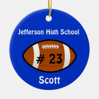 Blue Football Number Ornament