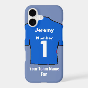 Blue Football Shirt Choose name and team iPhone 17 Case
