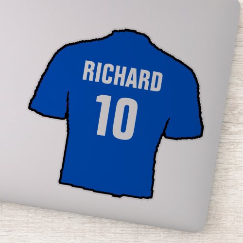 Blue Football Shirt Design to Personalise Sticker