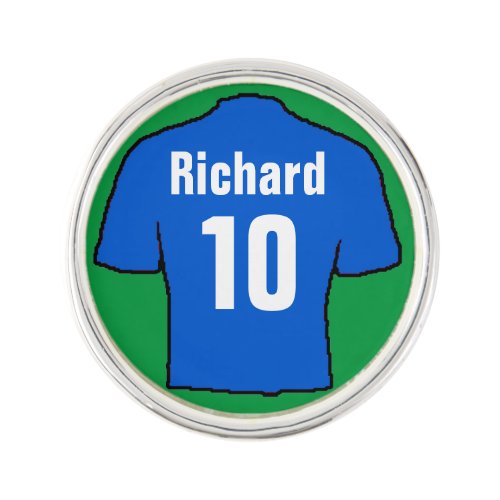 Blue Football Shirt to Personalise Lapel Pin