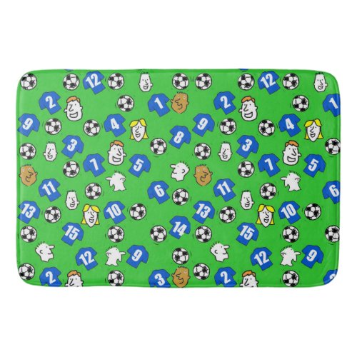 Blue football shirts bath mat