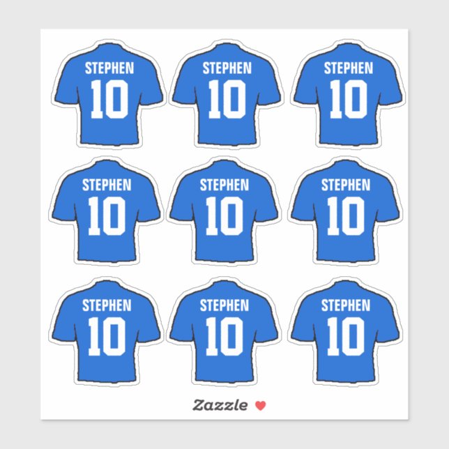Blue Football Shirts Sticker (Sheet)
