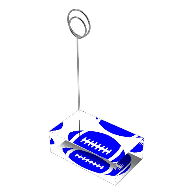 Blue Football Team Banquet/Party Table Card Holder (Corner)