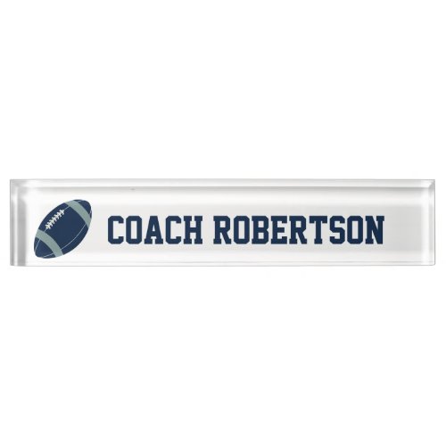 Blue Football Themed Personalized Desk Name Plate