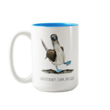 Blue-footed Bird Affirmations Two-Tone Coffee Mug