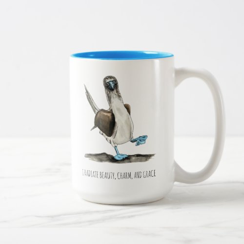Blue_footed Bird Affirmations Two_Tone Coffee Mug
