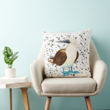 Blue Footed Bird Bobbie Pillow