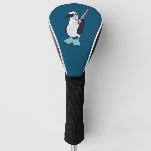 Blue-Footed Bird Seabird Illustration Golf Head Cover (Front)