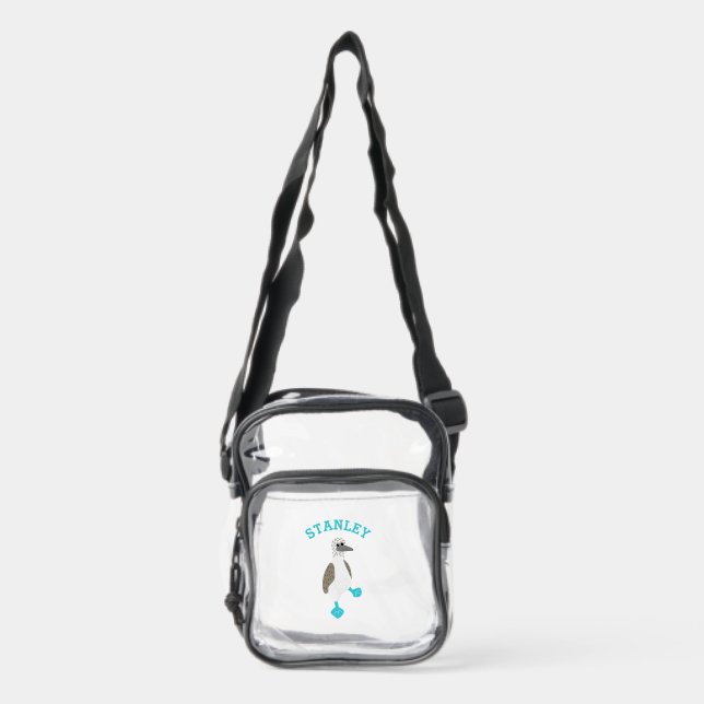 Blue Footed Booby Bird Personalized Clear Crossbody Bag (Front)