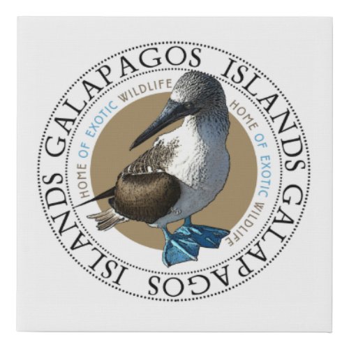 Blue Footed Booby Galapagos Islands Classic Round  Faux Canvas Print