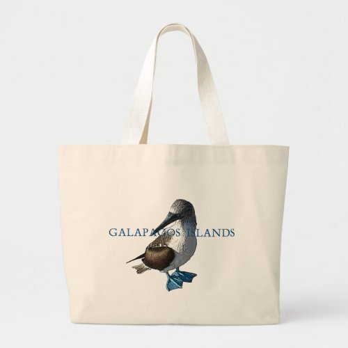 Blue Footed Booby Galapagos Islands Large Tote Bag