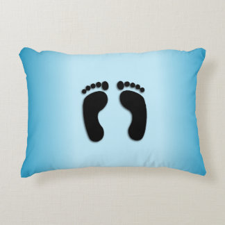Blue Footprints Accent Pillow