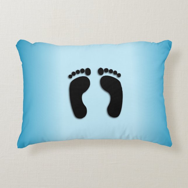 Blue Footprints Accent Pillow (Front)