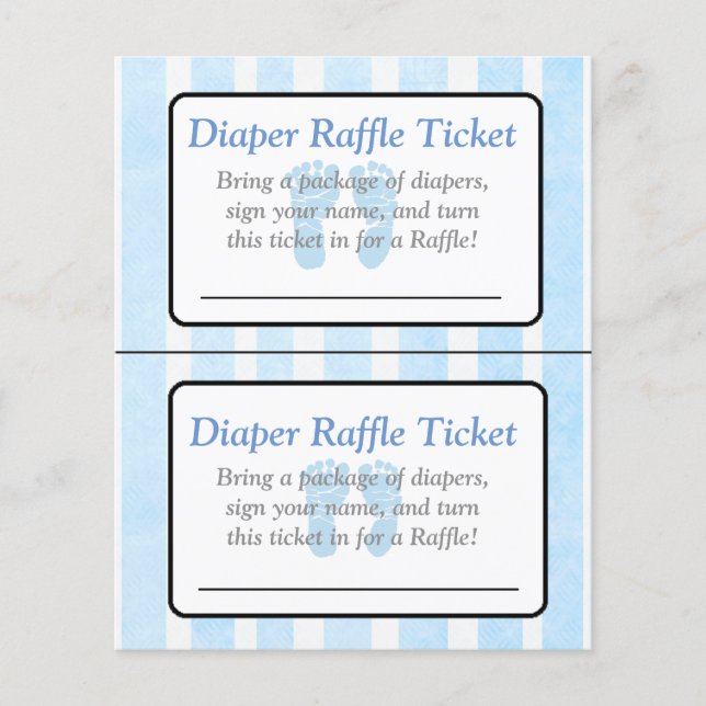Blue Footprints Themed baby shower games (Front)