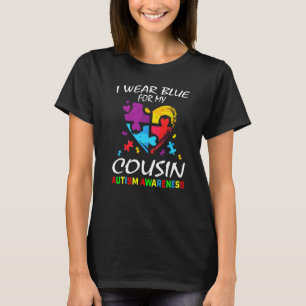 Blue For My Cousin Autism Awareness Family Kids Bo T-Shirt