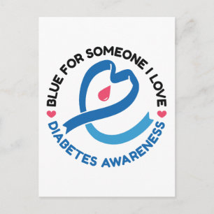 Blue for Someone I Love – Diabetes Awareness Postcard