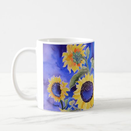 Blue For You Sunflowers Coffee Mug