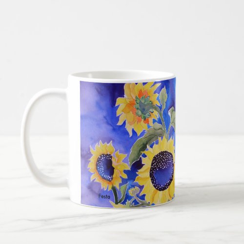 Blue for you Sunflowers Coffee Mug
