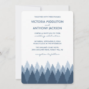 Blue Forest Range Woodland Wedding Invitation