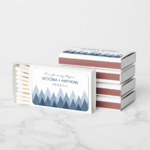 Blue Forest Range Woodland Wedding Matchboxes