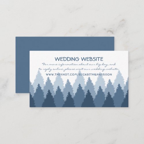 Blue Forest Range Woodland Wedding Website Enclosure Card