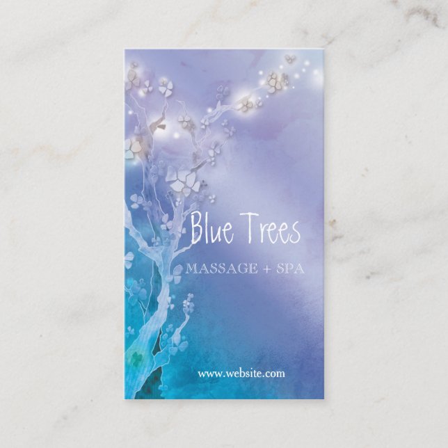 Blue Forest Trees Business Appointment Cards (Front)