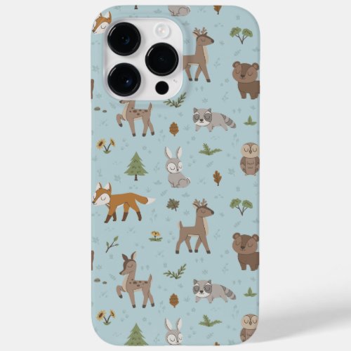Blue Forest Woodland Critters Gender Neutral Case_Mate iPhone 14 Pro Max Case