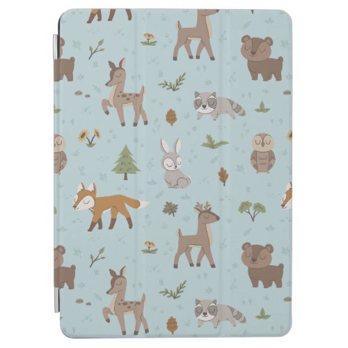 Blue Forest Woodland Critters Gender Neutral iPad Air Cover