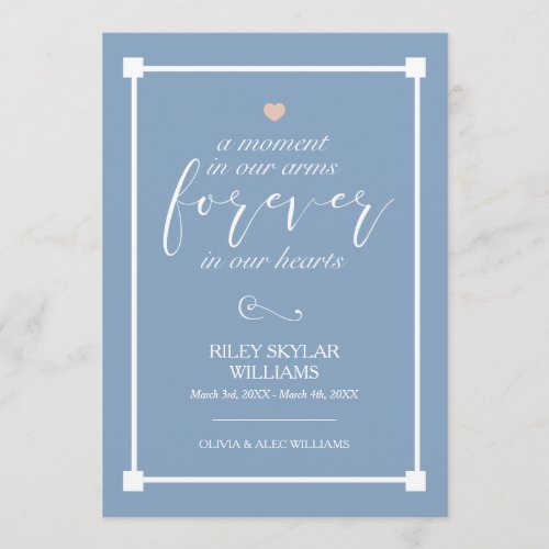 Blue Forever In Our Hearts Baby Memorial