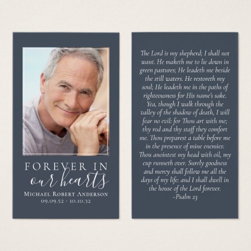 Blue Forever in Our Hearts Memorial Card