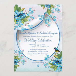 Blue Forget-me-not Flower Wedding Invitation