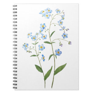 blue forget me not flowers 2021 watercolor notebook