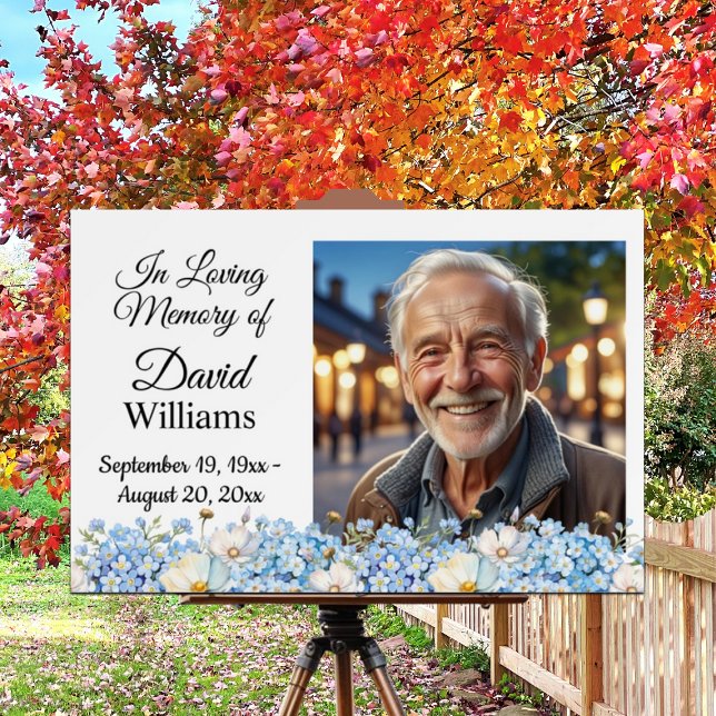 Blue Forget Me Not Flowers Celebration Of Life Foam Board (Creator Uploaded)