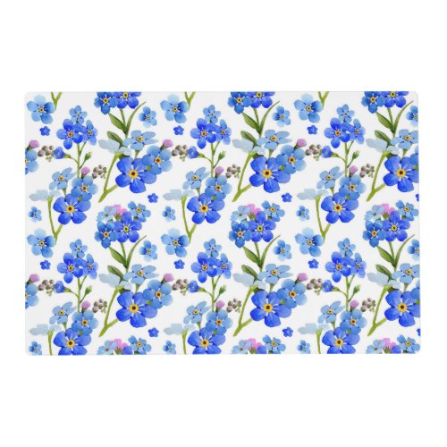 Blue Forget_me_not Flowers Laminated Paper Placemat