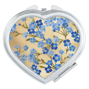 Blue Forget-me-not Flowers Mirror Compact