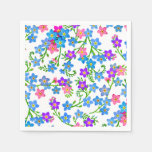 Blue Forget Me Not Flowers Paper Napkins