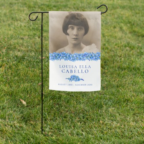 Blue forget_me_not flowers photo funeral garden flag