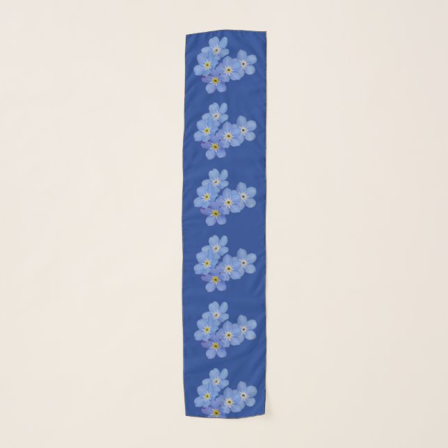 Blue Forget-me-not Flowers Scarf (Front)