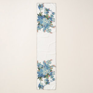 Blue Forget-Me-Not Hanging Floral Bouquet Scarf
