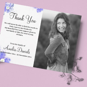 Blue Forget-Me-Not In Memory Thank You Card