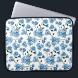 Blue Forget-Me-Not Pattern | Botanical Floral Laptop Sleeve<br><div class="desc">This blue forget-me-not floral laptop sleeve features a delicate botanical flower pattern inspired by spring gardens and cottagecore aesthetics. Soft blue blossoms create a calm, romantic look that feels fresh, timeless, and nature inspired. Designed to protect your laptop from everyday scratches and light impacts, this sleeve combines functional protection with...</div>