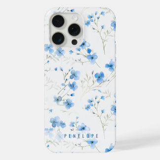 Blue Forget me not  personalized iPhone case  
